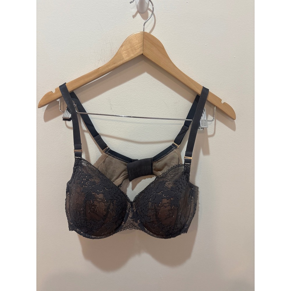 ThirdLove 24/7 Lace Contour Plunge Bra Black Tan Floral‎ Underwire 36D